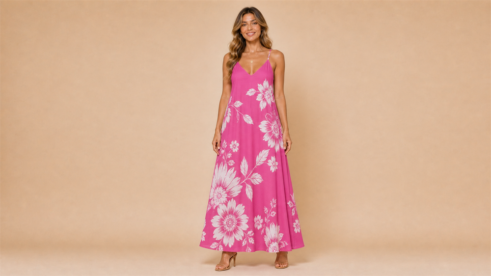 Floral Bohemian Cami Mini Dress Front View