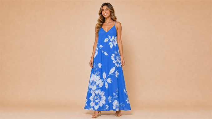 Floral Bohemian Cami Mini Dress Front View